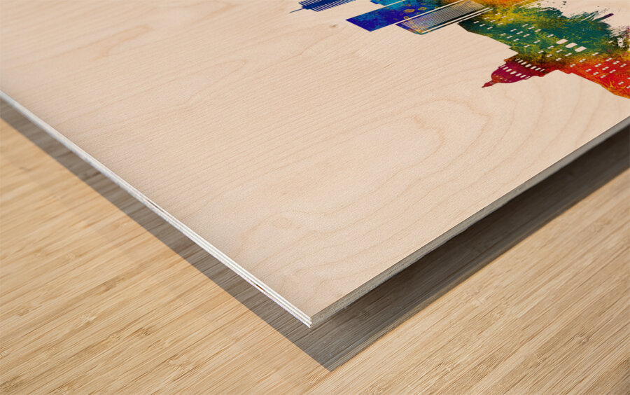 Denver Colorado Skyline Wood print