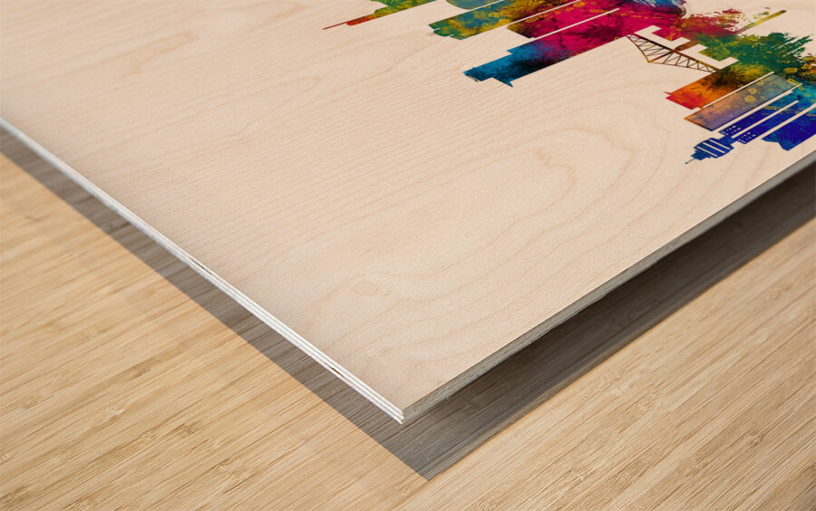 Frankfurt Germany Skyline Wood print