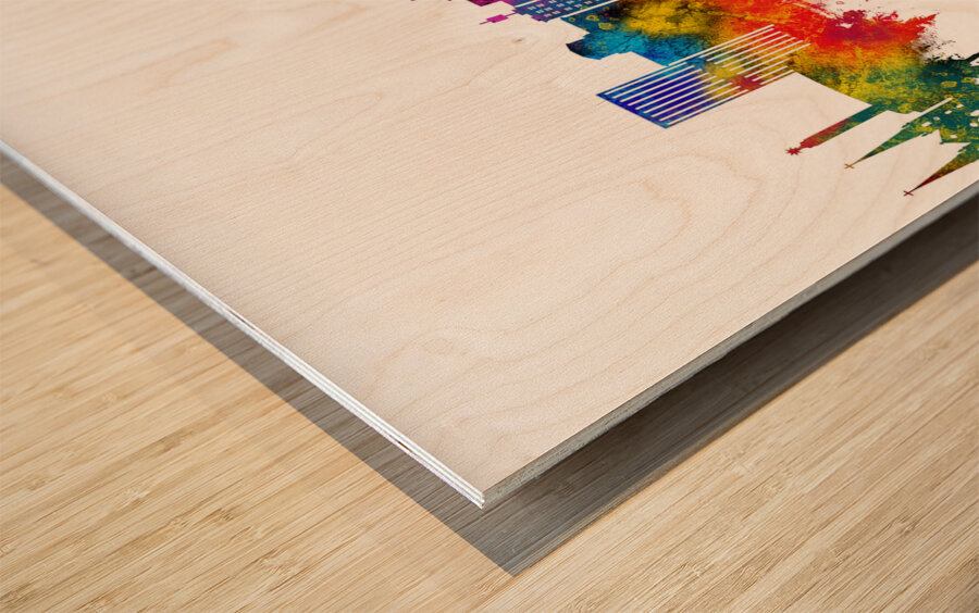 Fresno California Skyline Wood print