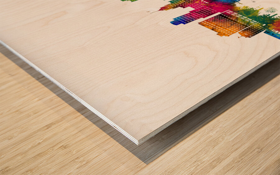 Hollywood California Skyline Wood print