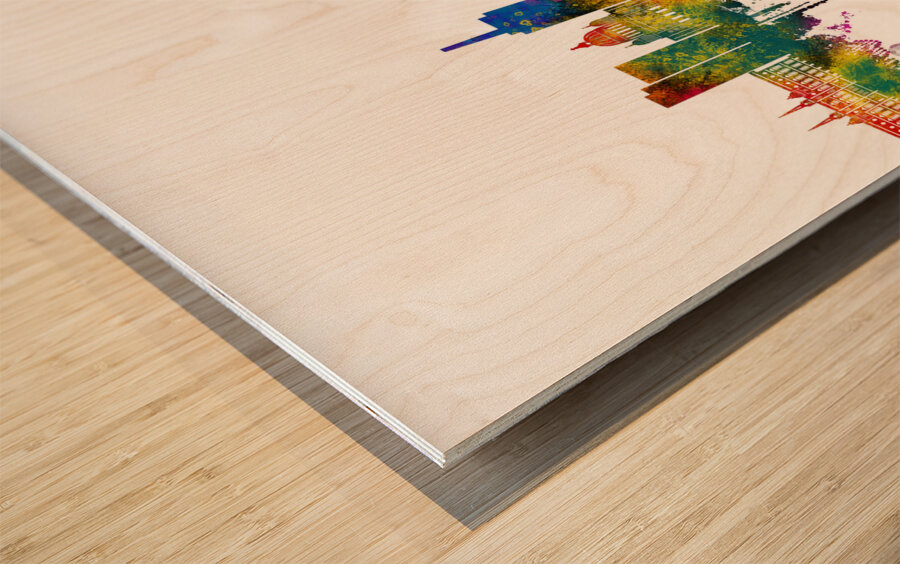 Lodz Poland Skyline Wood print