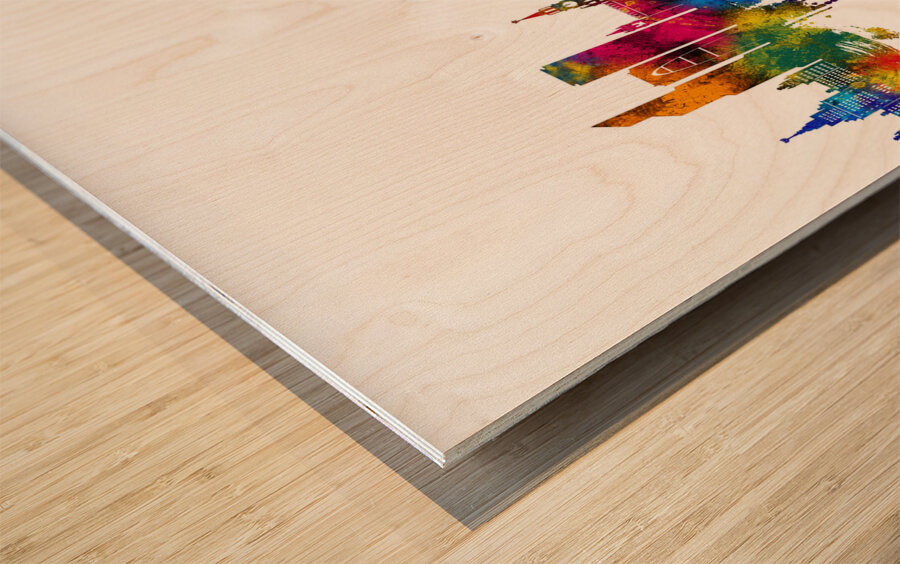 Moscow Russia Skyline Wood print