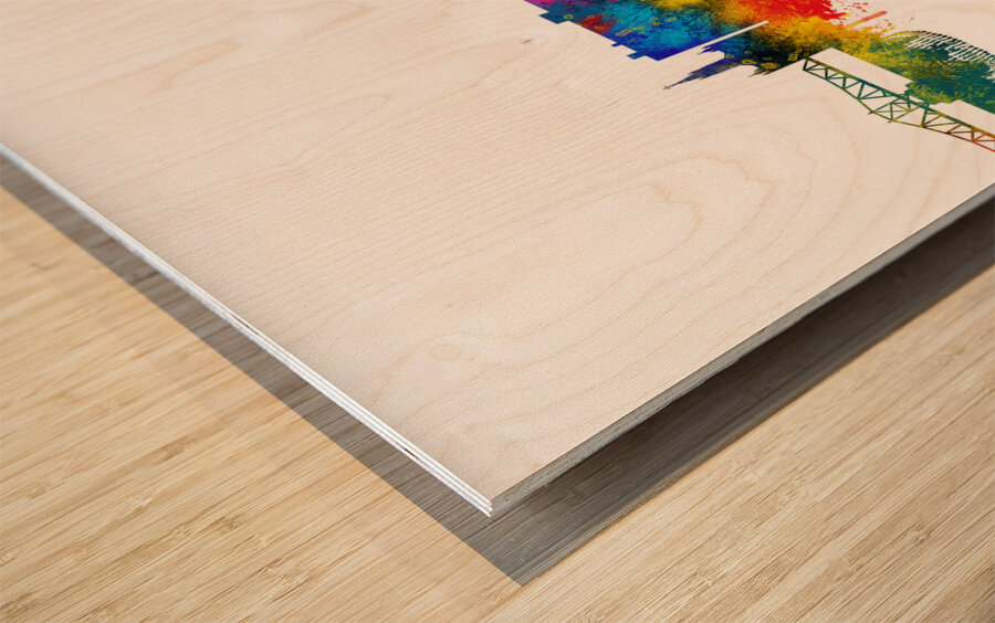 New Bedford Massachusetts Skyline Wood print