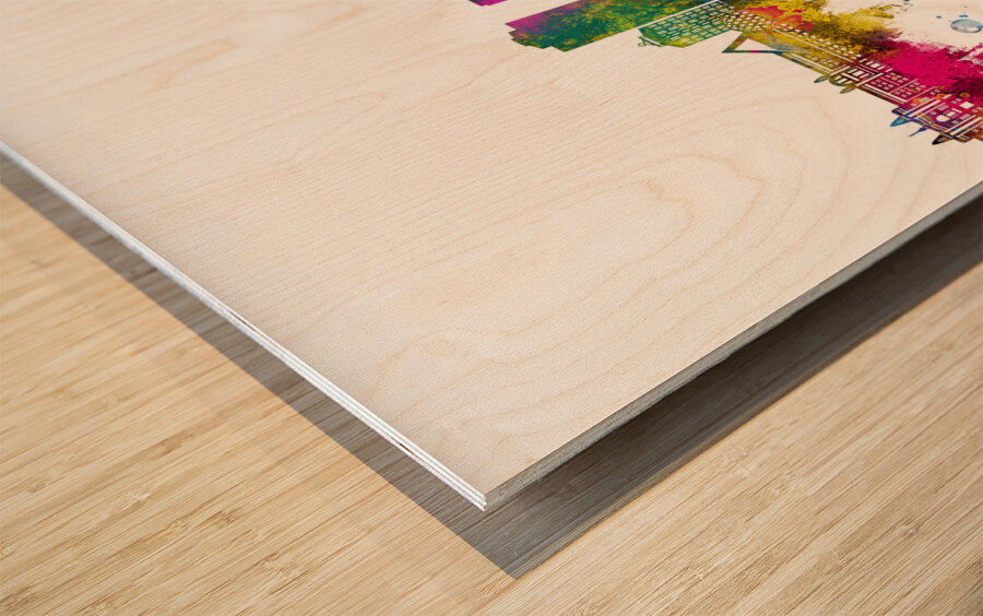 Novosibirsk Russia Skyline Wood print