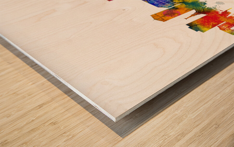 Reims France Skyline Wood print