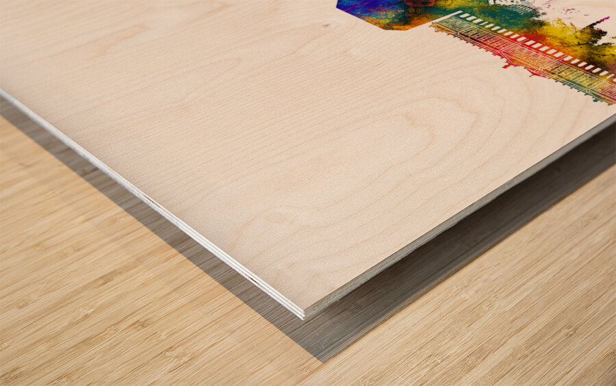 Santiago de Compostela Spain Skyline Wood print