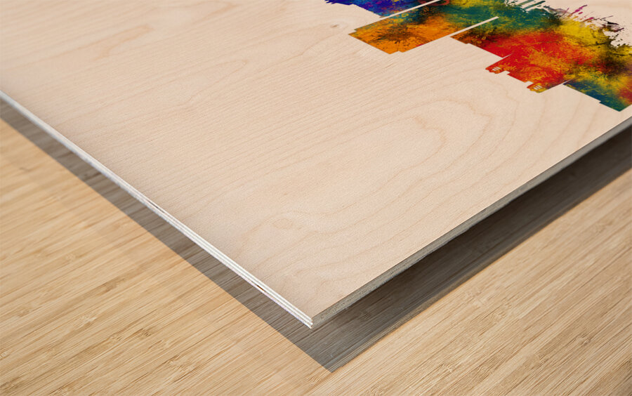 Santa Fe New Mexico Skyline Wood print