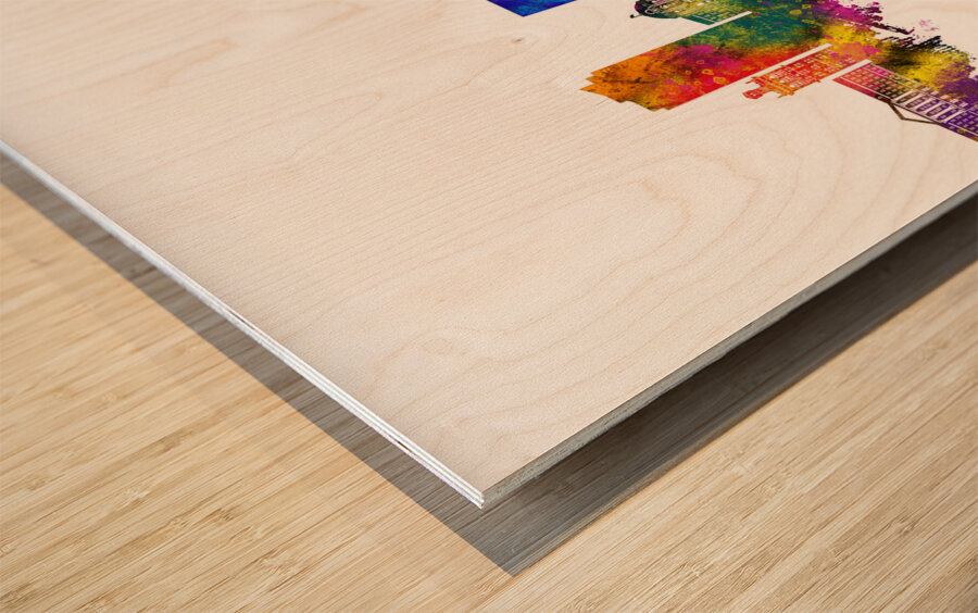 Zaporizhzhia Ukraine Skyline Wood print