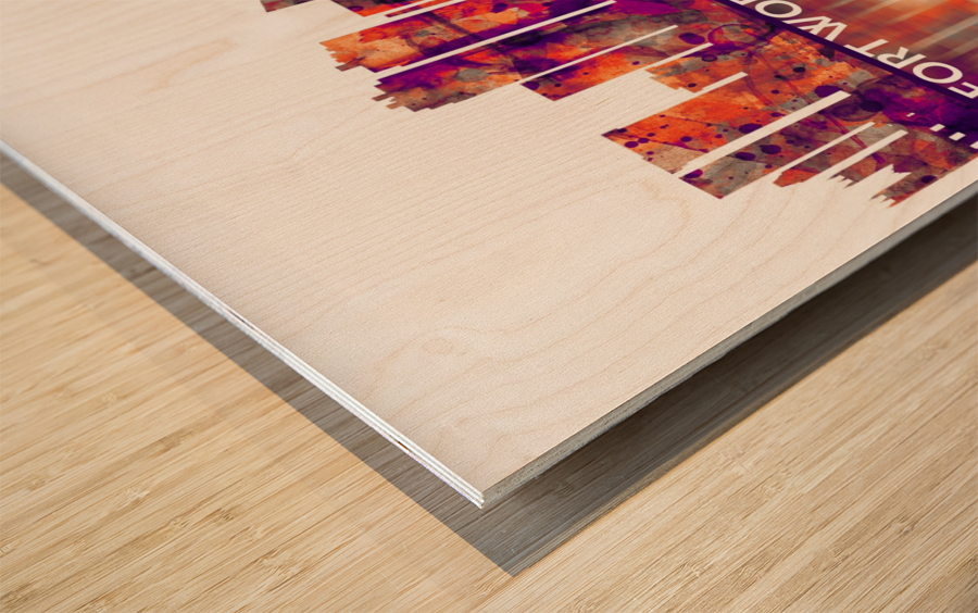 Fort Worth Texas Skyline Wood print