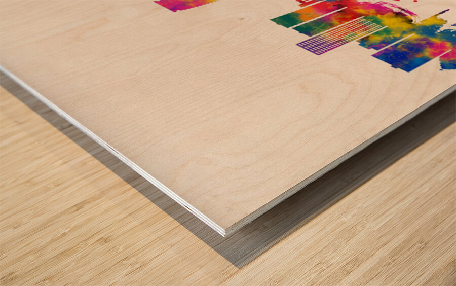 Guayaquil Ecuador Skyline Beige Wood print