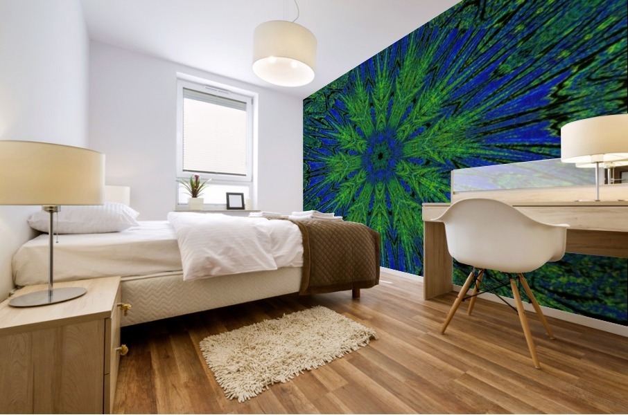 Blue Green Summer Mural print