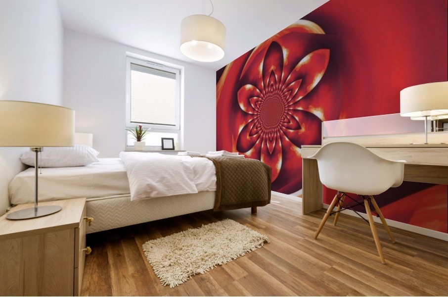 Red Fire Flower 1 Mural print