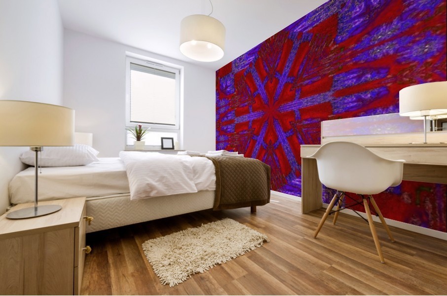 Red Silk Daisy Mural print