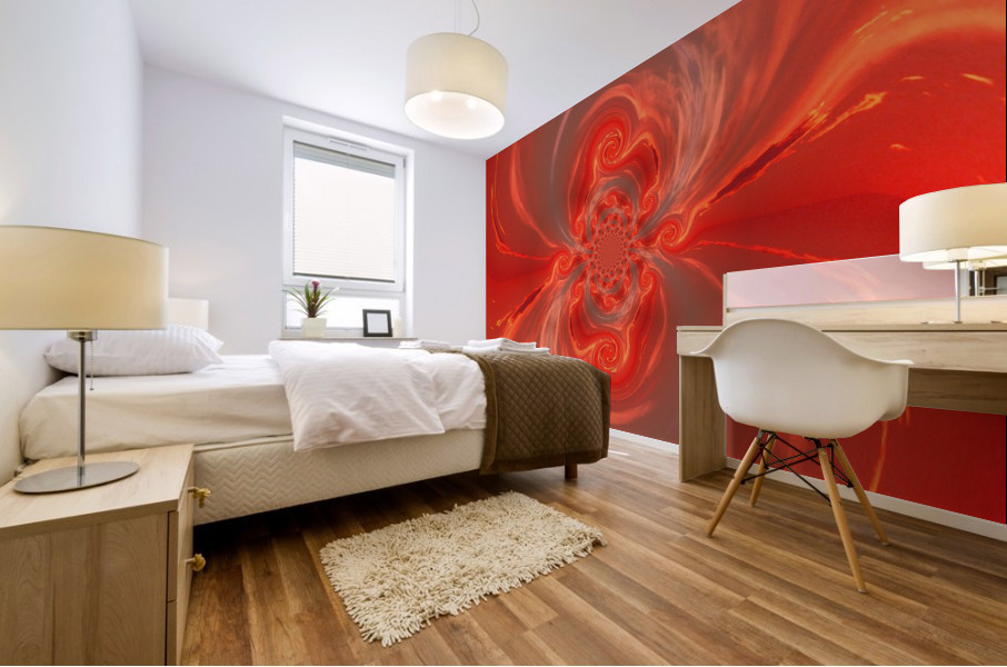 Fire Mating Phoenix Lotus Mural print
