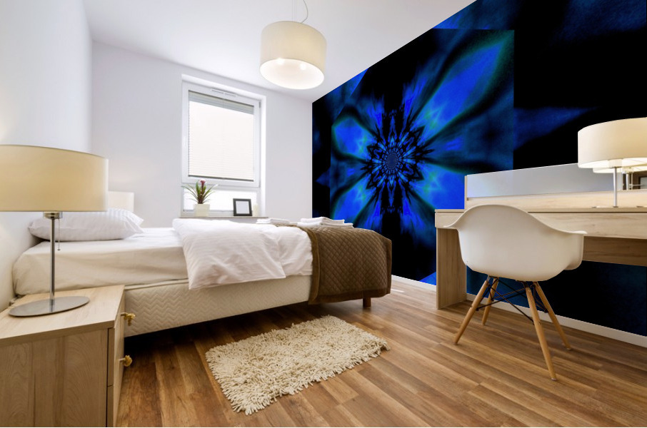 Fire Lotus Blue 2 Mural print
