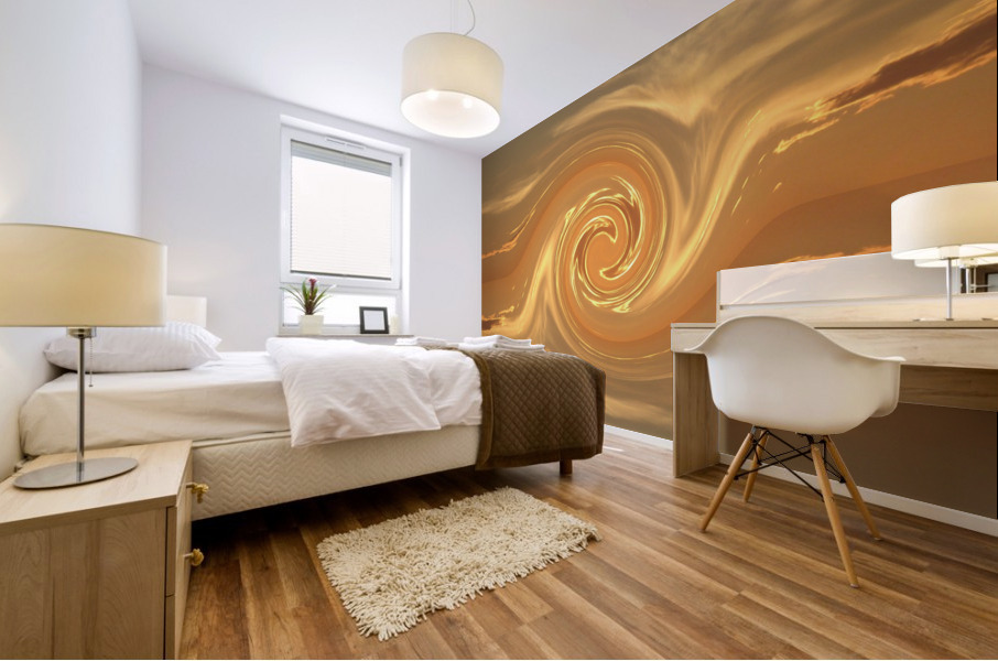 Golden Mating Phoenix 1  Mural print