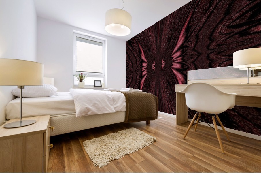 Pink Light Butterfly  Mural print