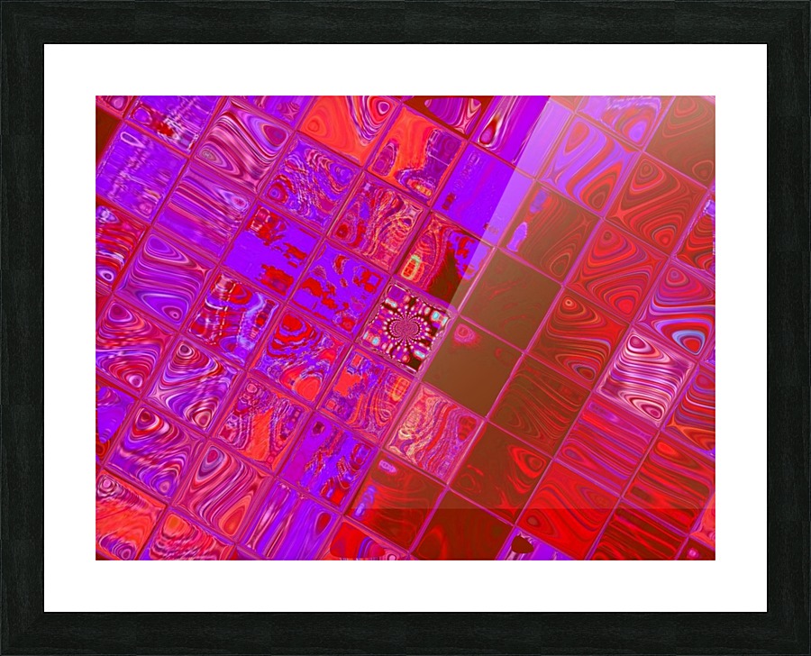 Red Psychedelic Squares 1 Picture Frame print