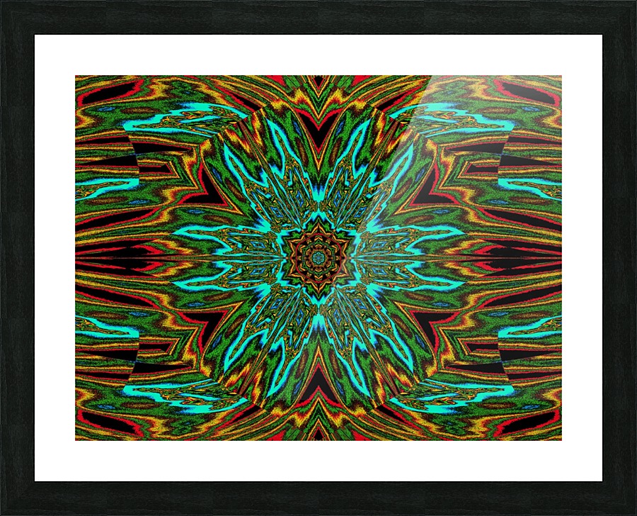 Blue Green Plumerias Picture Frame print