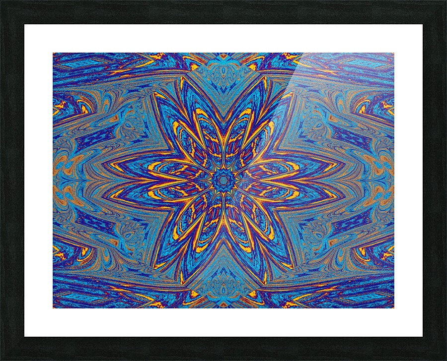 Blue Yellow Daisy Picture Frame print