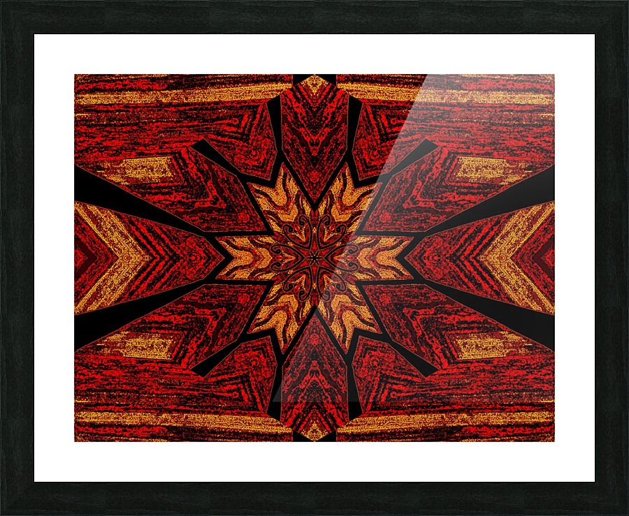 Golden Fire Star Picture Frame print