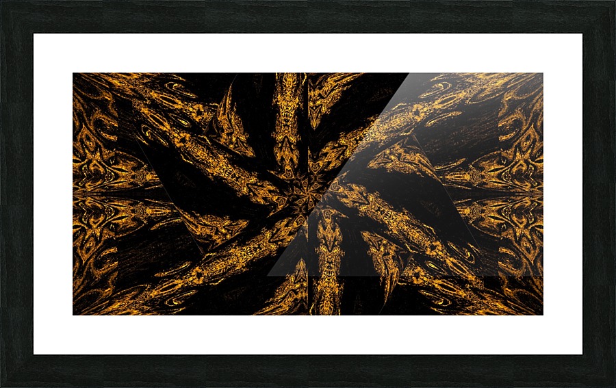 Gold Wind Flower Picture Frame print