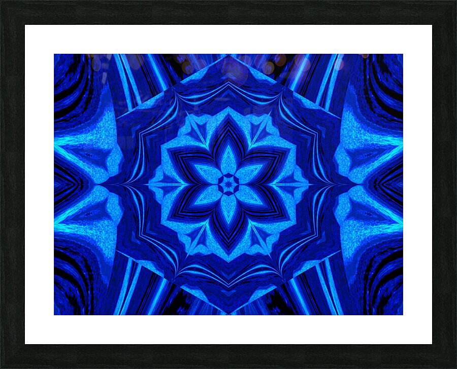 Blue Light Lotus Picture Frame print