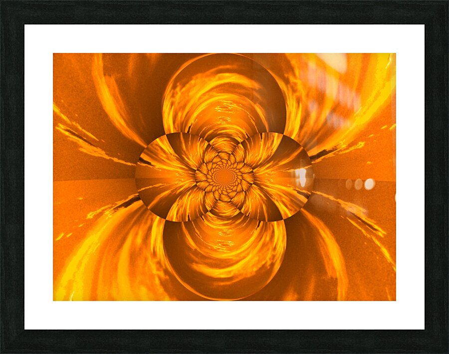 Orange Sun Lotus  Picture Frame print