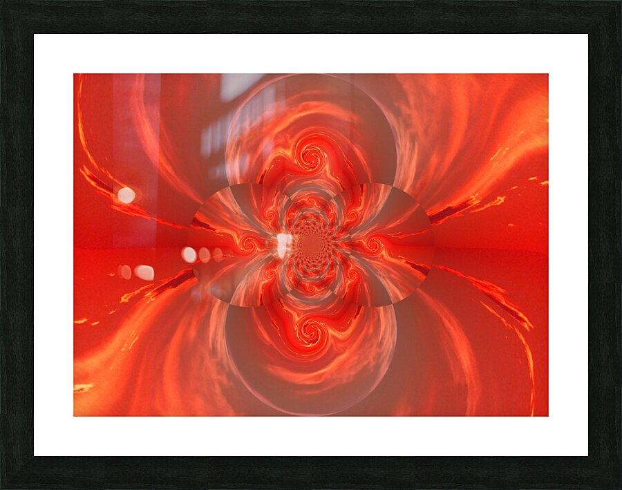 Orange Mating Phoenix Lotus Picture Frame print