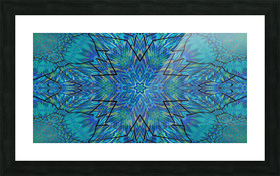 Blue Wave Lotus Picture Frame print