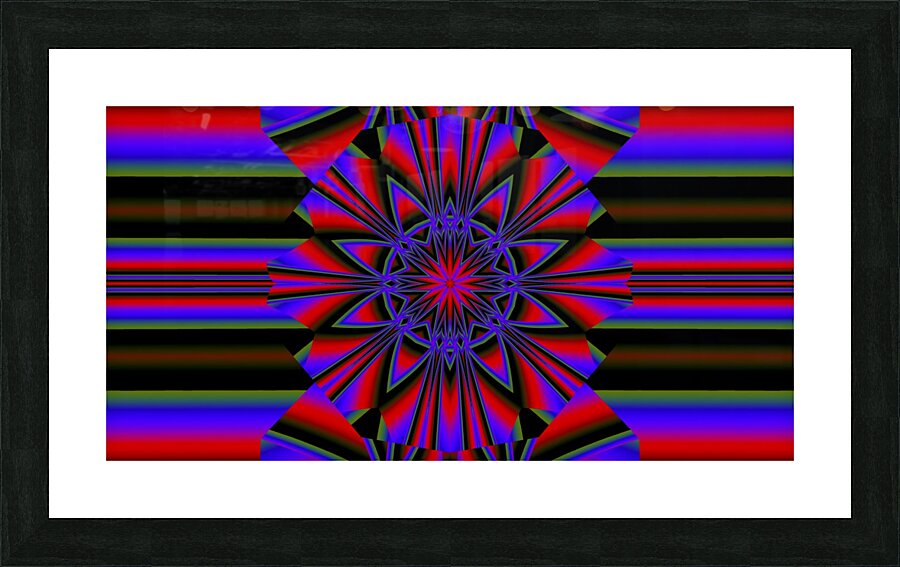 Red Psychedelic Lotus Picture Frame print