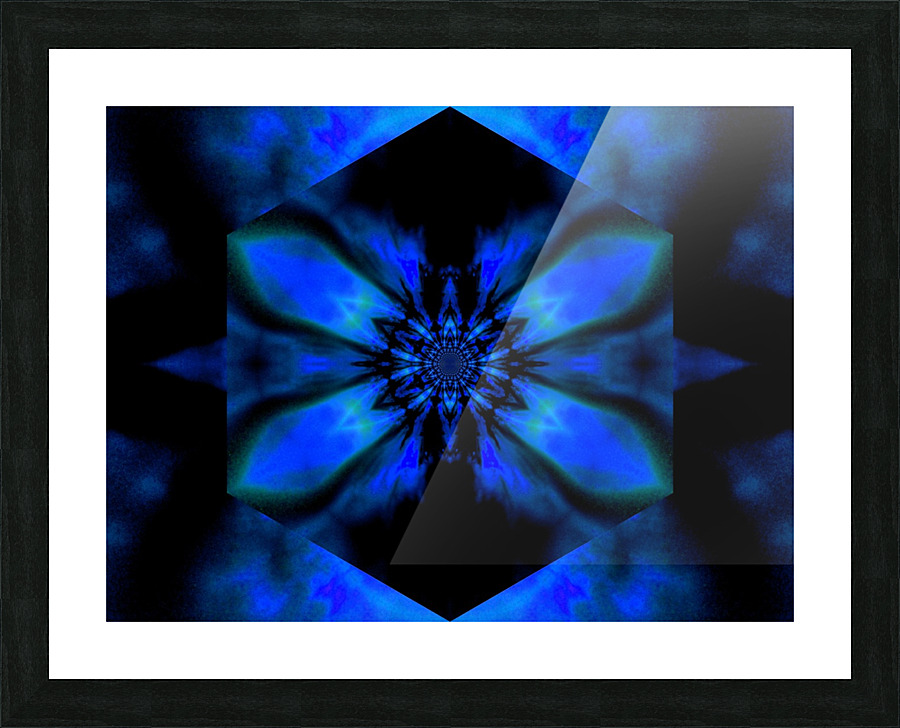 Fire Lotus Blue 2 Picture Frame print