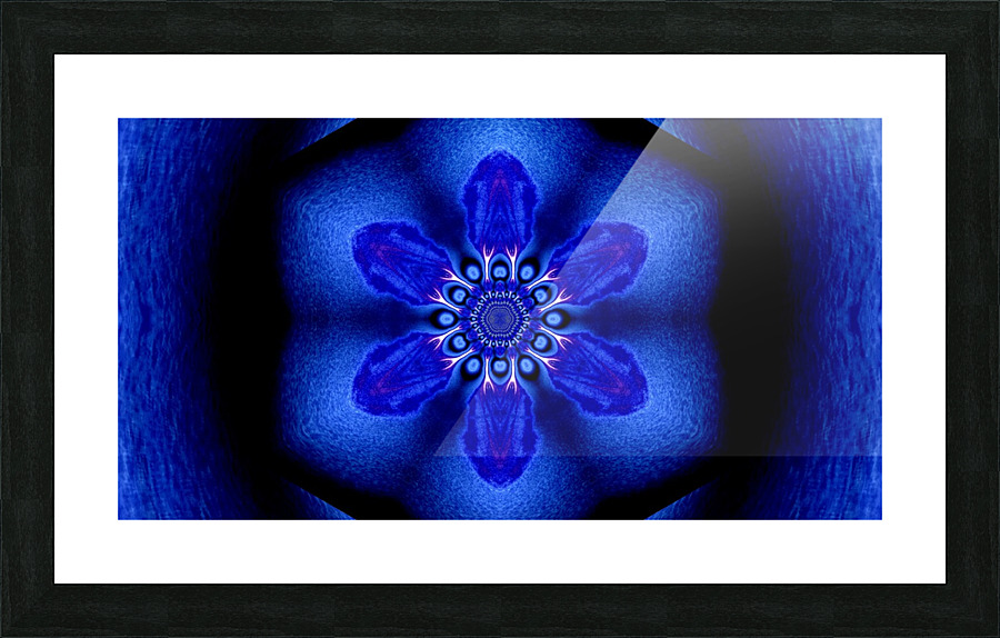 Blue Feather Flower Picture Frame print