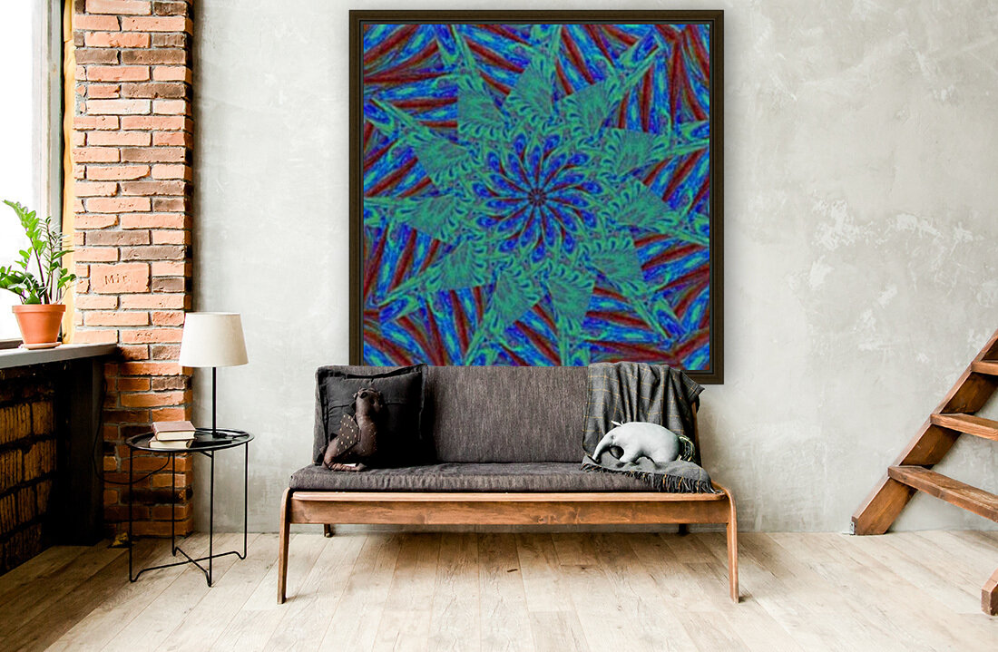Blue Wheel Wildflower Reproduction