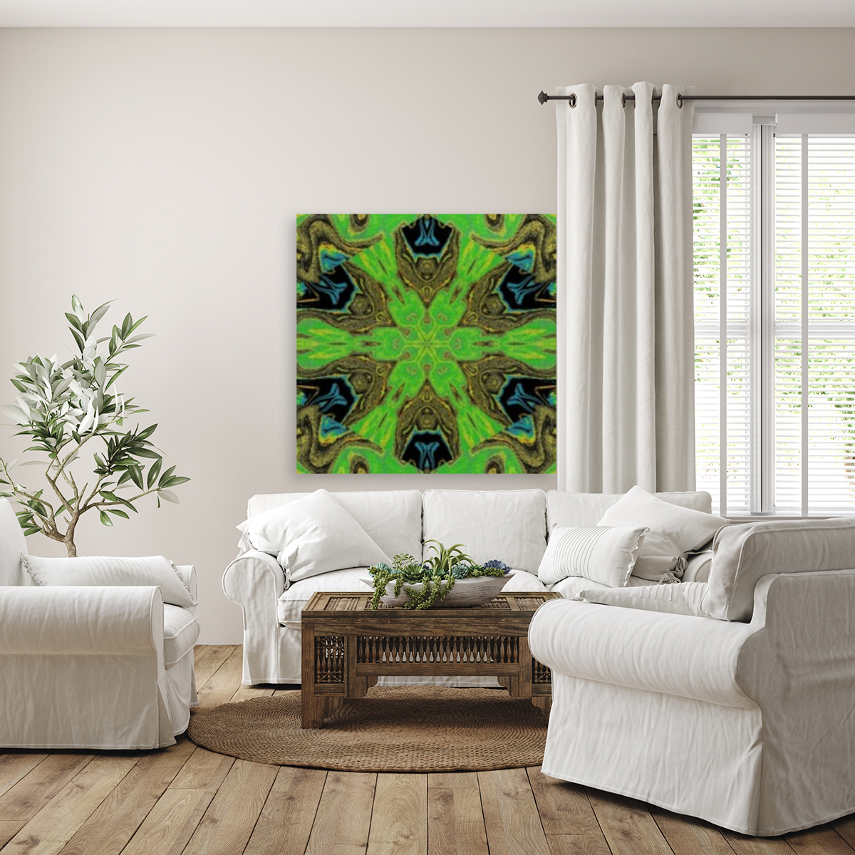 Green Wave Lotus Reproduction