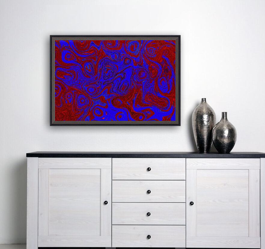 Blue and Red Fire  Stone Reproduction