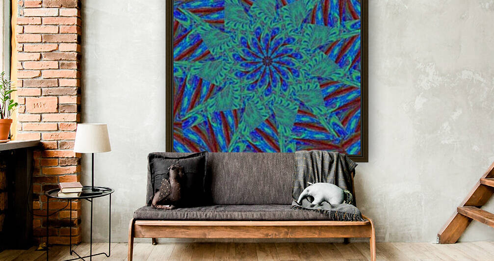 Blue Wheel Wildflower Reproduction