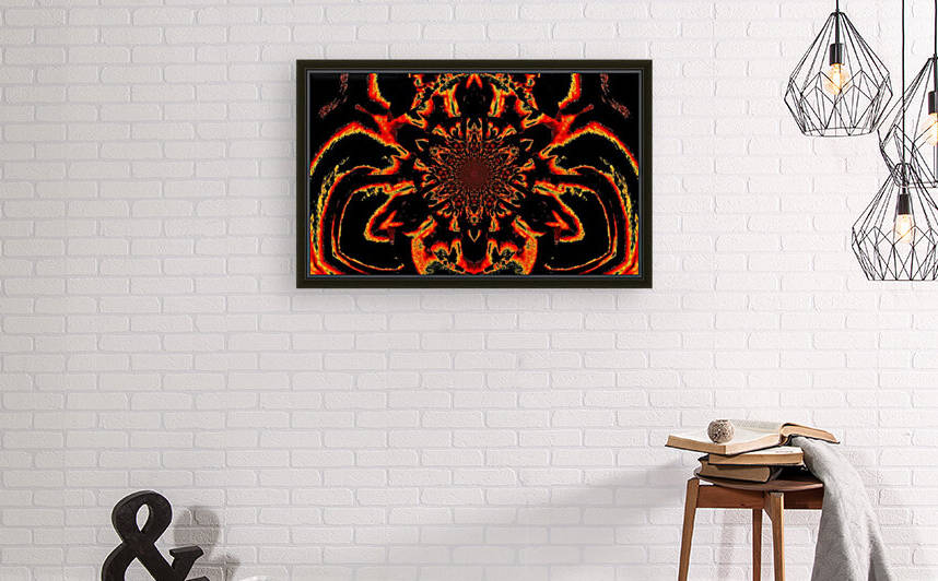 Lotus In Black And Orange Satin by Sherrie Larch
