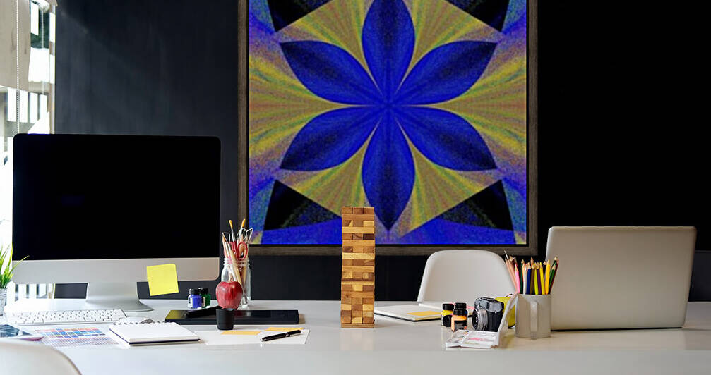Blue Lotus In Golden Light by Sherrie Larch