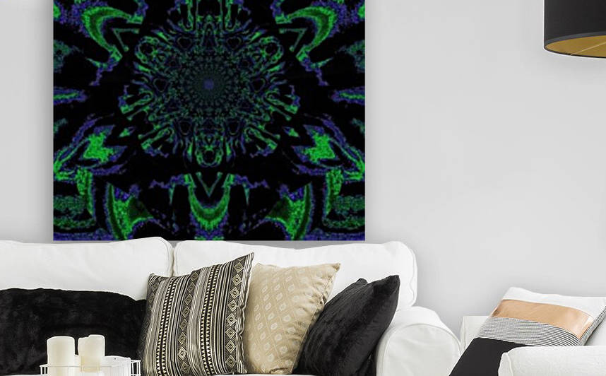 Lotus In Green Blue Satin by Sherrie Larch