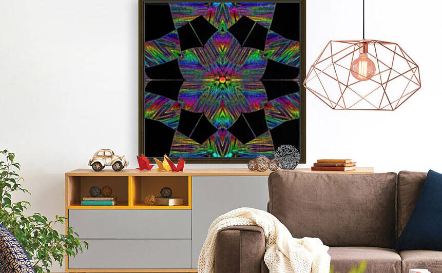 Rainbow Lotus in Black 1 by Sherrie Larch
