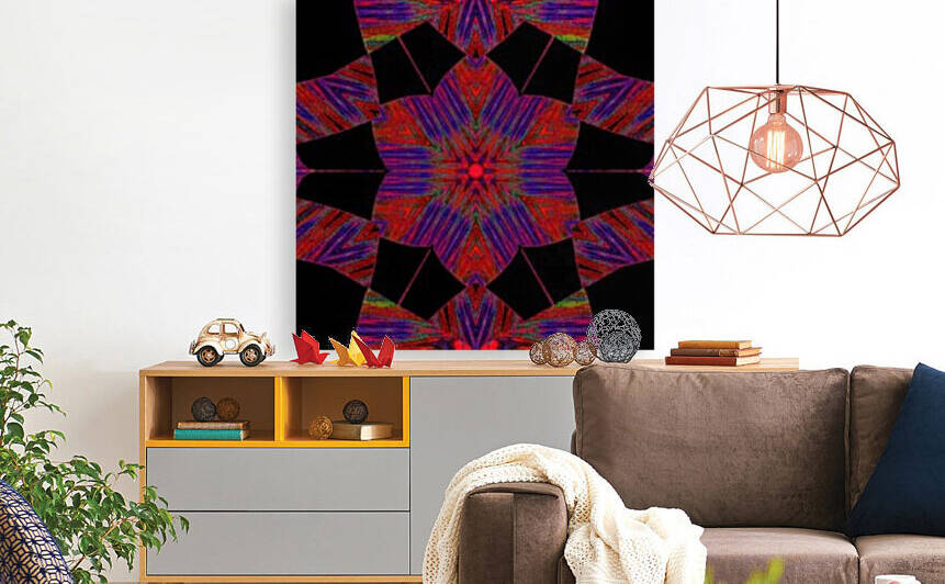 Rainbow Lotus In Black 2 by Sherrie Larch