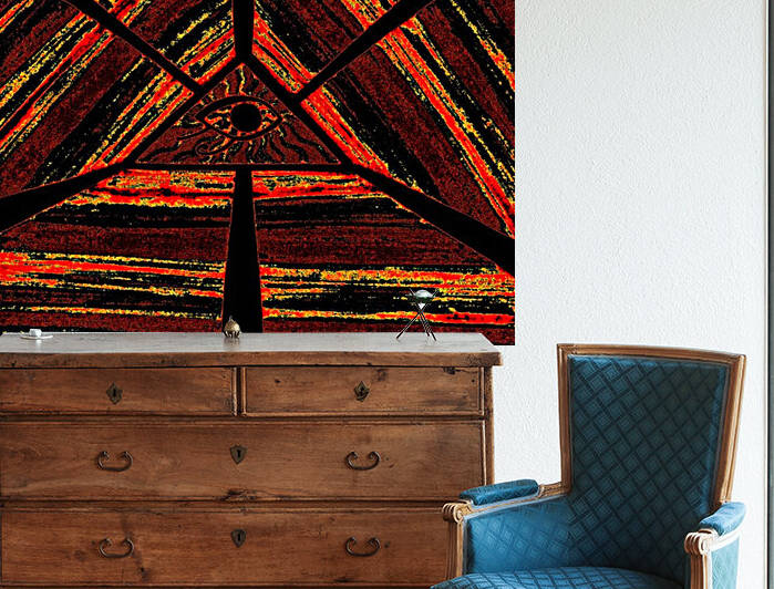 Eye Of Horus: Ancient Golden Orange Light 2 by Sherrie Larch