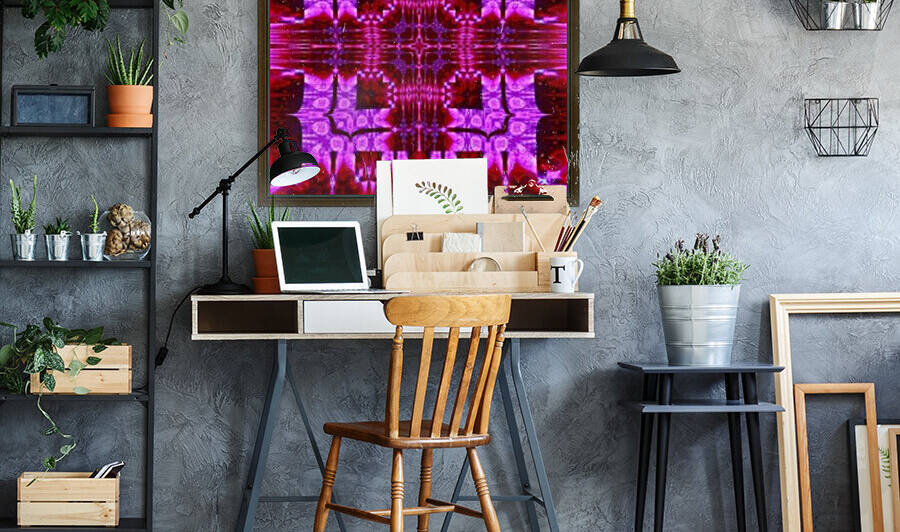 Red In Pink Tapestry 2 by Sherrie Larch