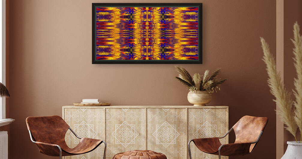 Gold and Blue Nasma 1 by Sherrie Larch