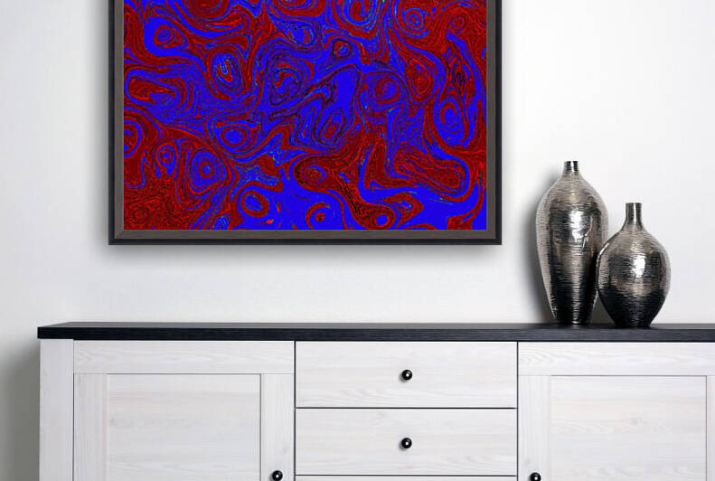 Blue and Red Fire  Stone Reproduction