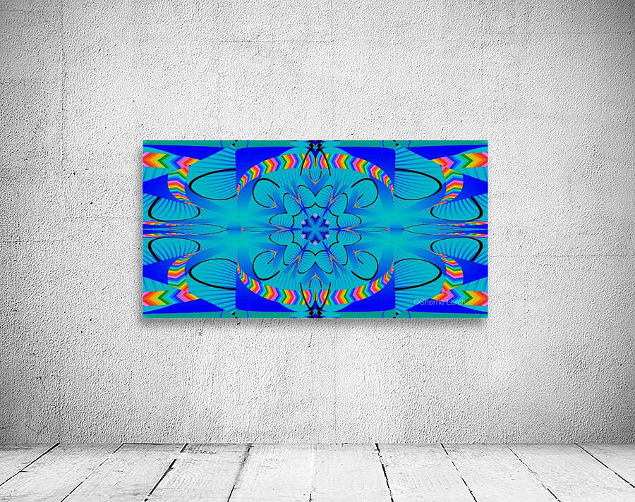 Blue Psychedelic Lotus Wall Preview