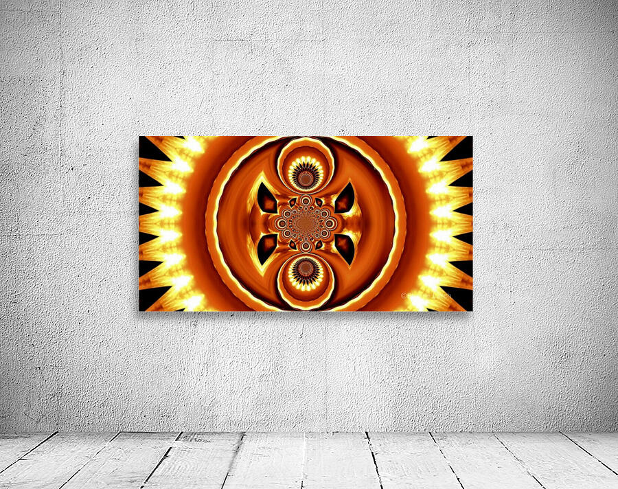 Orange Fire Flower Mandala  Wall Preview
