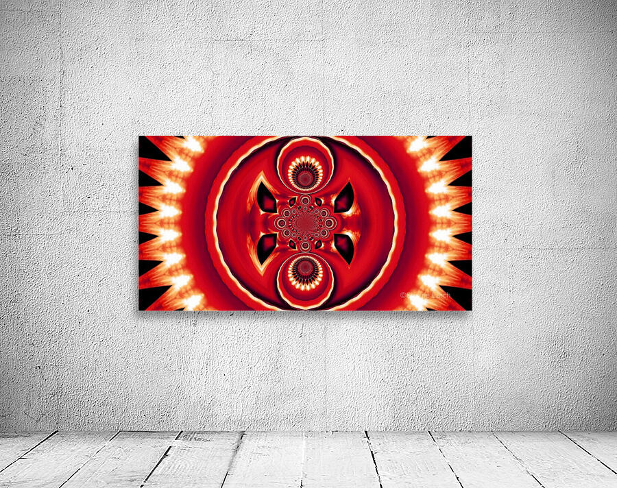 Red Fire Flower Mandala Wall Preview