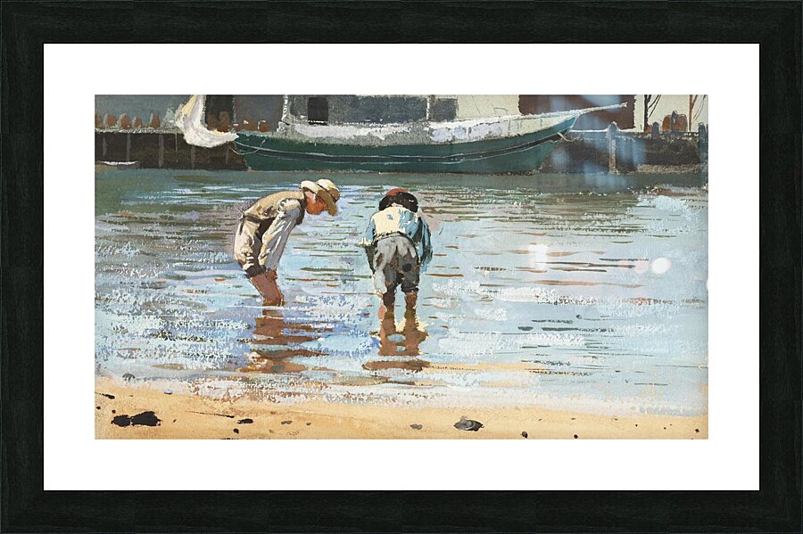 Boys Wading Picture Frame print